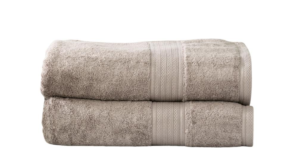 Renee Taylor Pack of 2 Stella 650gsm Super Soft Bamboo Cotton Bath Sheet - Pewter