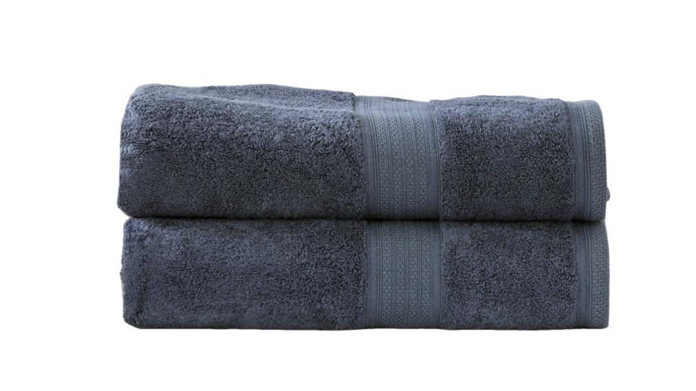 Renee Taylor Pack of 2 Stella 650gsm Super Soft Bamboo Cotton Bath Sheet - Indigo