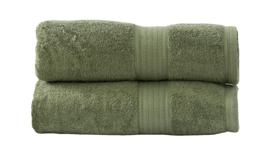 Renee Taylor Pack of 2 Stella 650gsm Super Soft Bamboo Cotton Bath Sheet - Jade