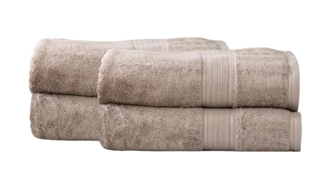 Renee Taylor Pack of 4 Stella 650gsm Super Soft Bamboo Cotton Bath Sheet - Pewter