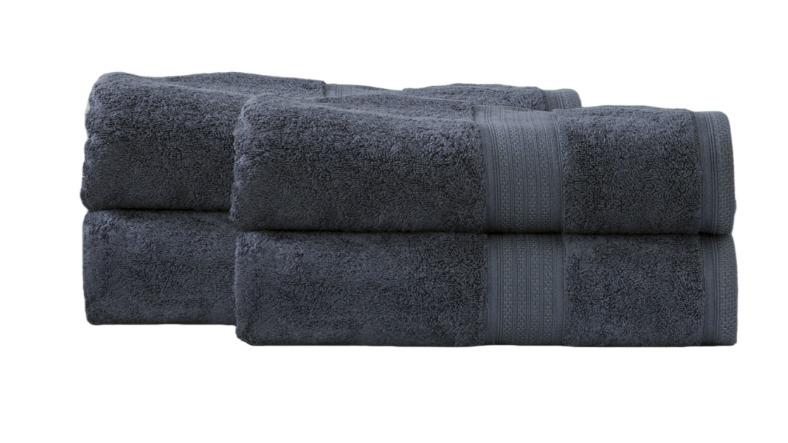 Renee Taylor Pack of 4 Stella 650gsm Super Soft Bamboo Cotton Bath Sheet - Indigo
