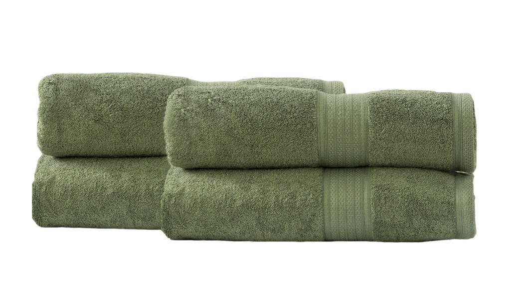 Renee Taylor Pack of 4 Stella 650gsm Super Soft Bamboo Cotton Bath Sheet - Jade