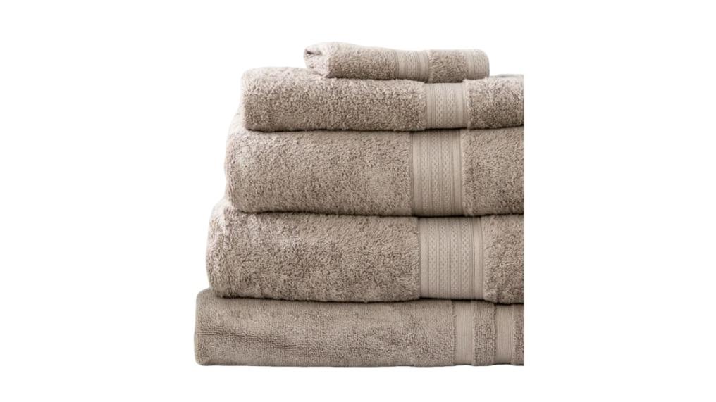Renee Taylor 5 Piece Stella 650gsm Super Soft Bamboo Cotton Towel - Pewter