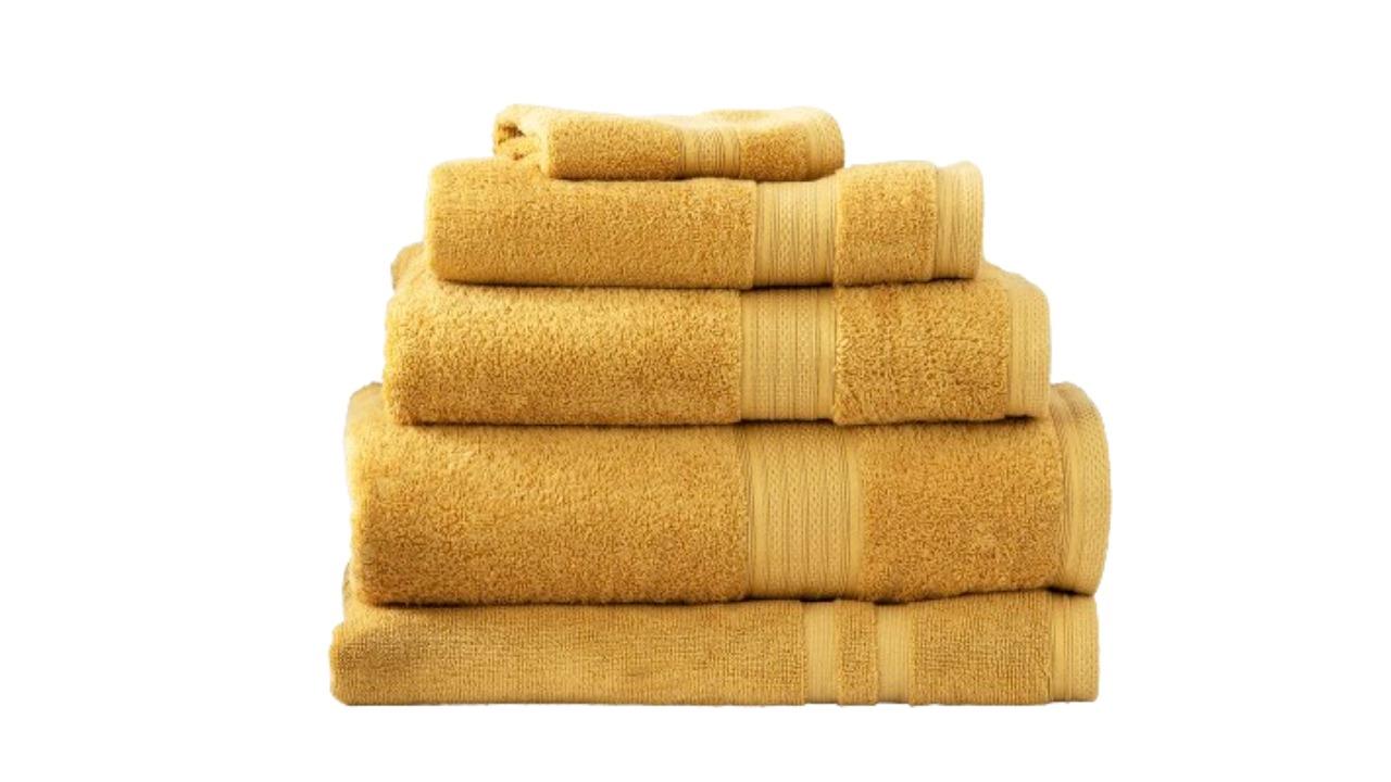 Renee Taylor 4 Piece Stella 650gsm Super Soft Bamboo Cotton 80 x 160cm Bath Towel - Mustard