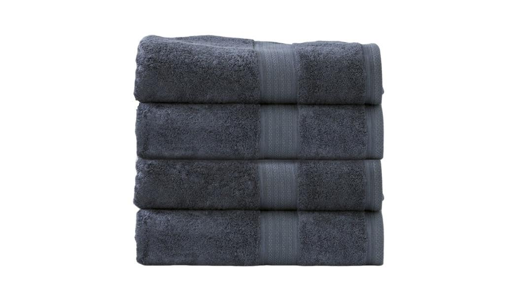 Renee Taylor 4 Piece Stella 650gsm Super Soft Bamboo Cotton Bath Towel - Indigo