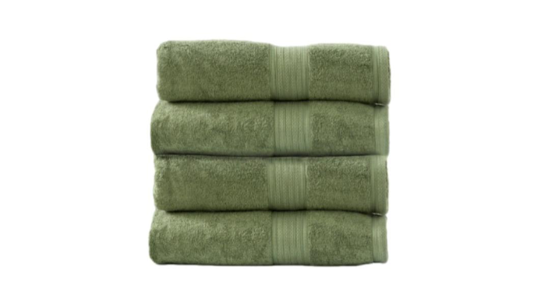 Renee Taylor 4 Piece Stella 650gsm Super Soft Bamboo Cotton Bath Towel - Jade