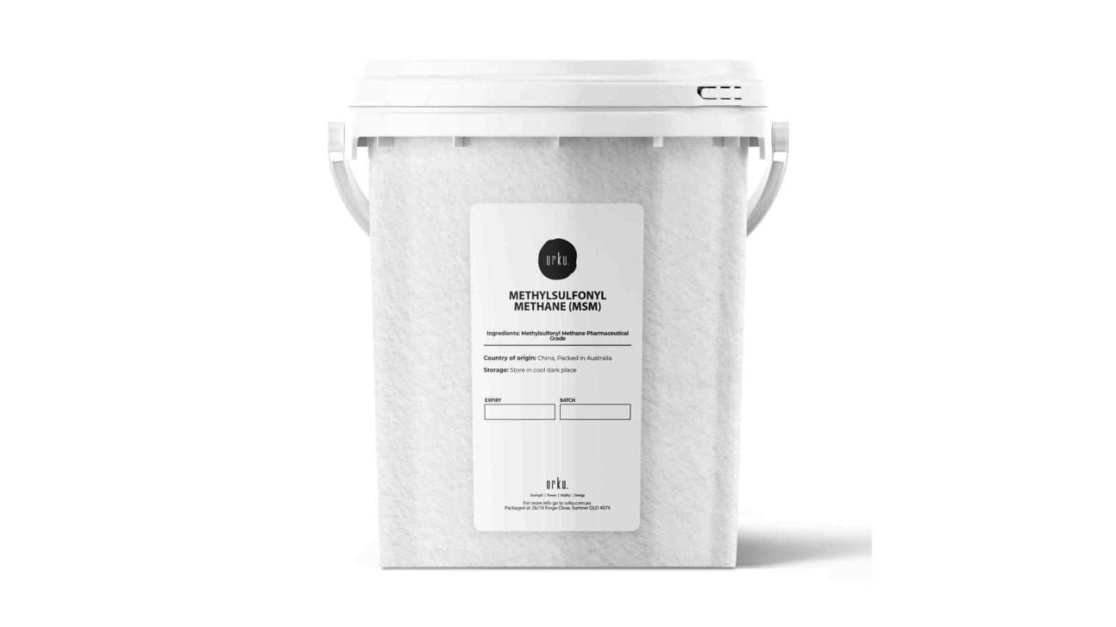 Orku Pure MSM Crystal Powder Bucket - 800g 