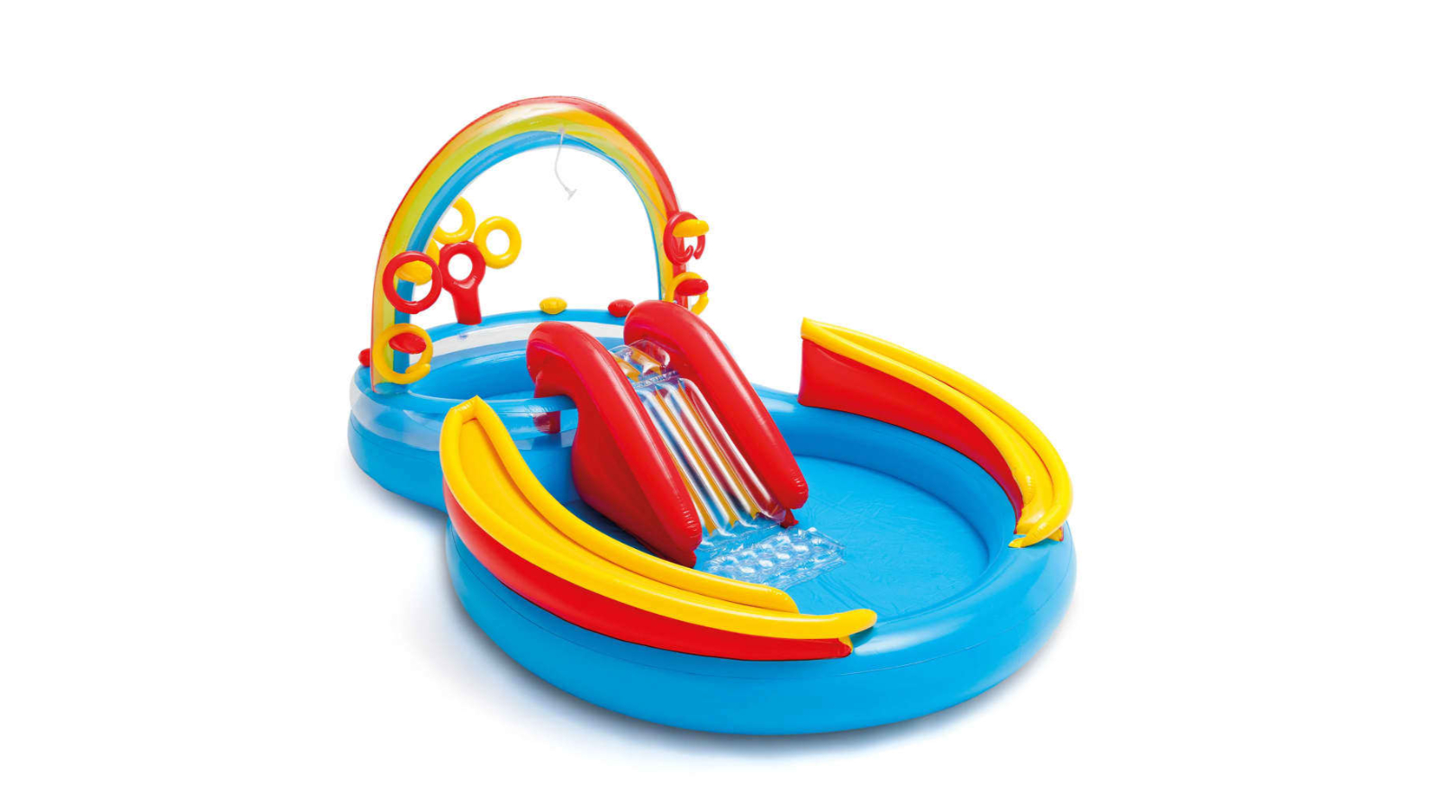 Intex Rainbow Inflatable Pool with Ring Play Center - 297 x 193 x 135cm