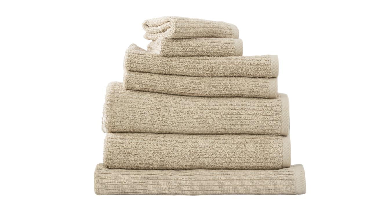 Renee Taylor 7 Piece Cobblestone Cotton Ribbed Towel - Stone