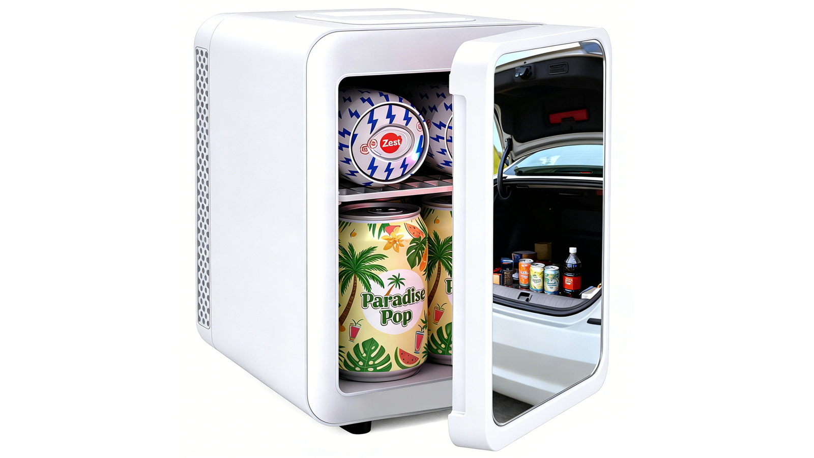 Advwin 4L/6 Cans Portable Cooler and Warmer Mini Fridge - White