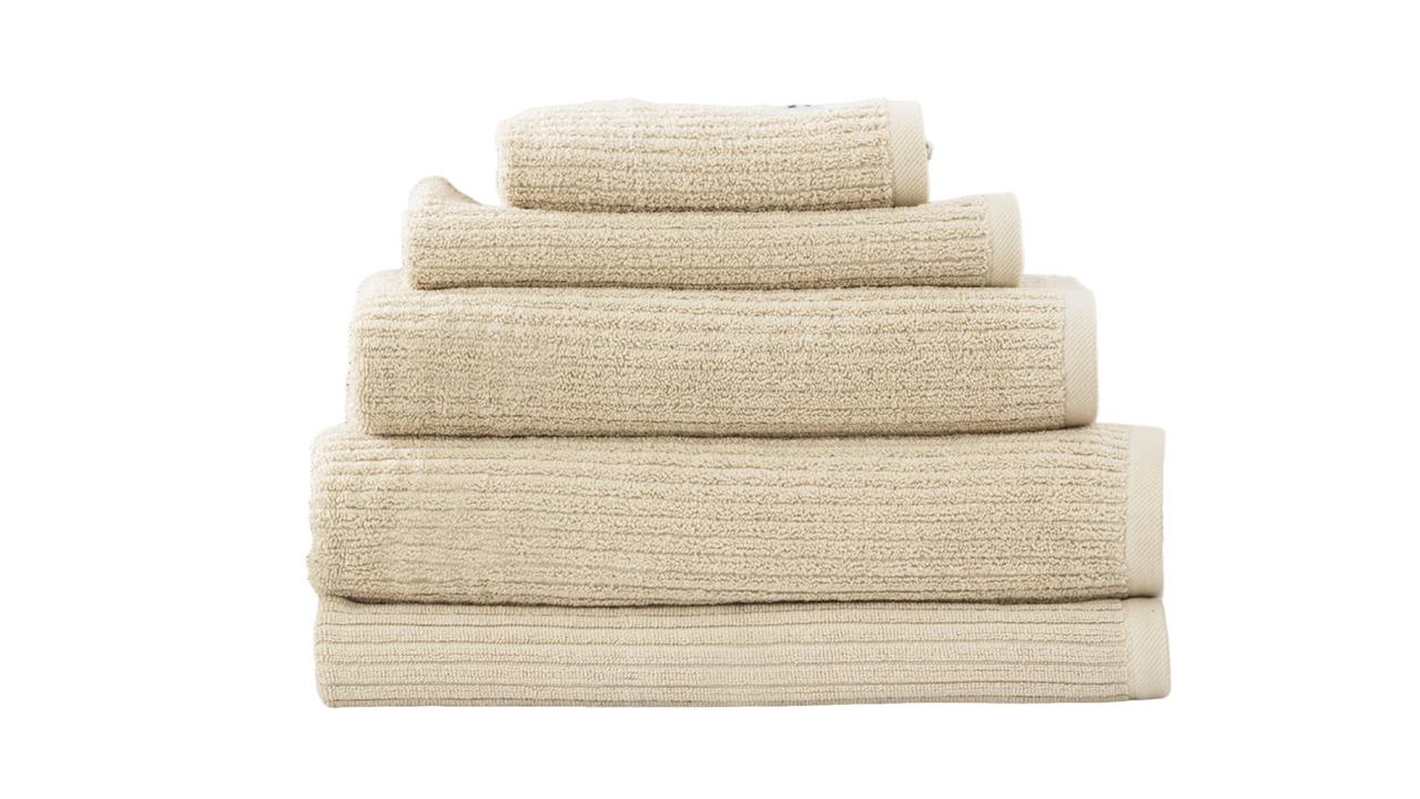 Renee Taylor 5 Piece Cobblestone Cotton Ribbed Towel - Stone
