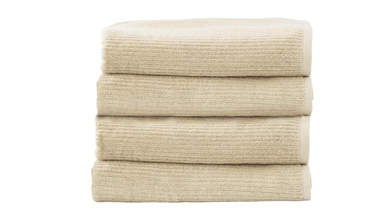Renee Taylor 4 Piece Cobblestone Cotton Ribbed Bath Towel - Stone
