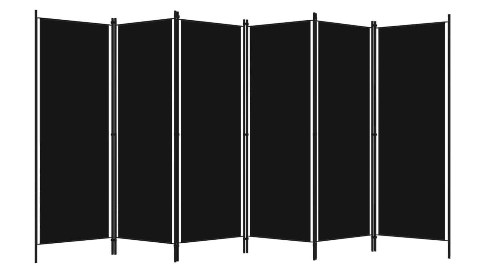 vidaXL 6-Panel 300 x 180cm Room Divider - Black