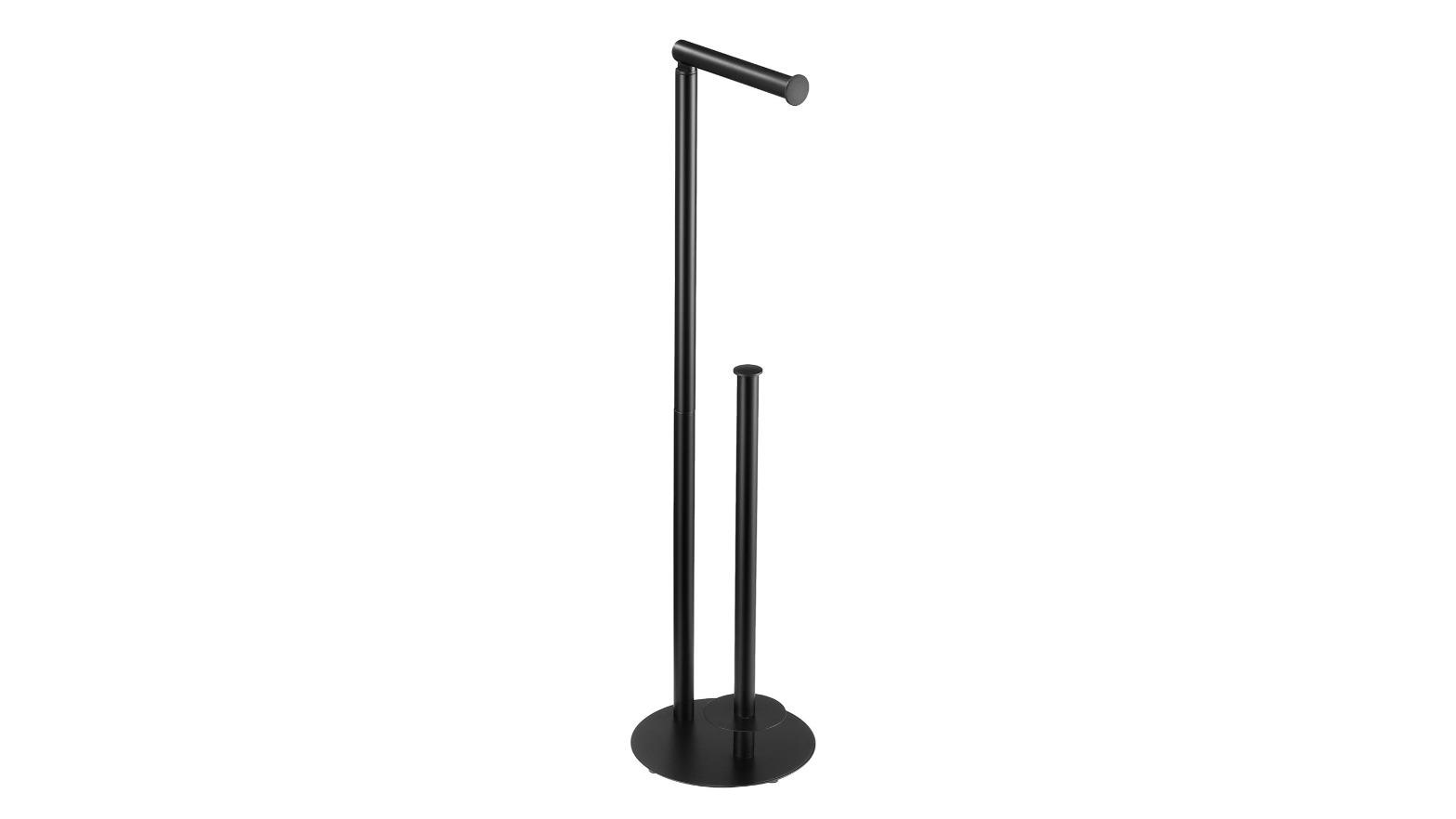 LUXSUITE Free Standing Toilet Paper Holder - Black