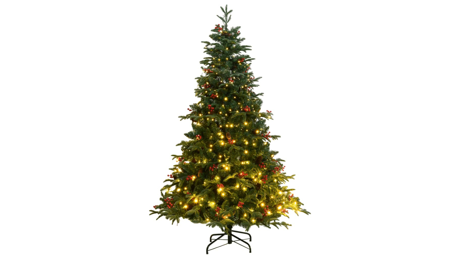 vidaXL Artificial 300 LED Hinged Christmas Tree - 180cm