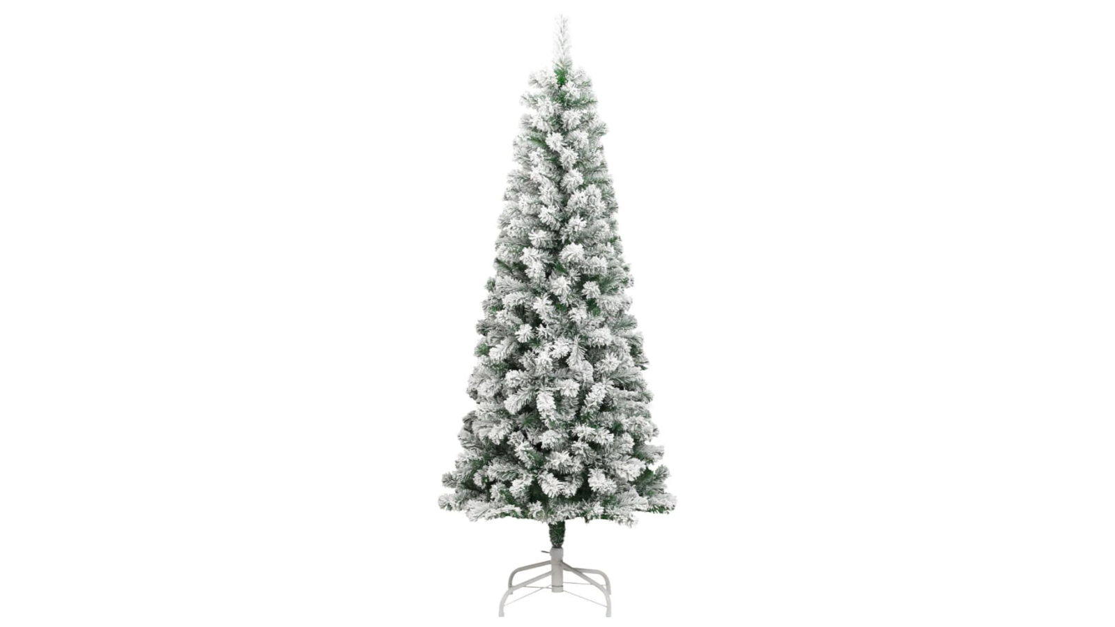 vidaXL 300 LED Artificial Hinged Christmas Tree and Flocked Snow - 180cm