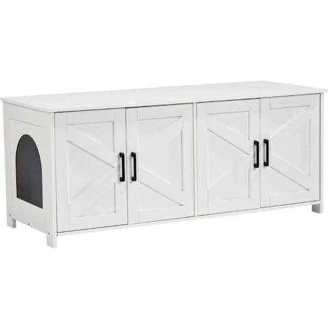 Hansona 47.2inch Enclosure Cat Litter Box - White