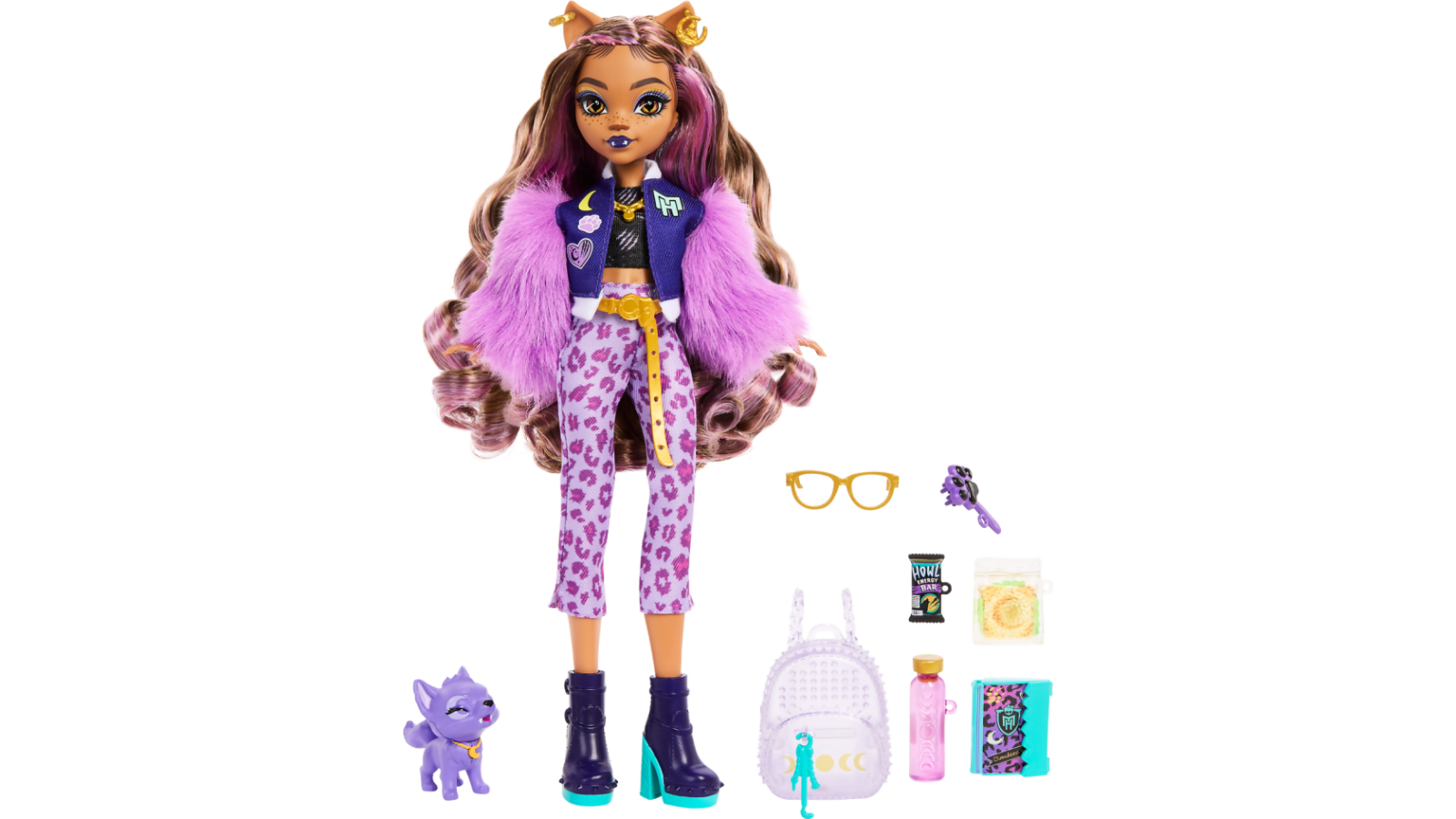 Monster High Clawdeen Wolf Fashion Doll with Pet Dog Crescent and Accessories