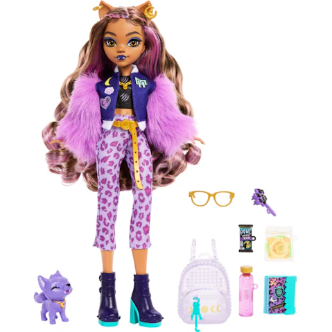 Monster High Clawdeen Wolf Fashion Doll with Pet Dog Crescent and Accessories