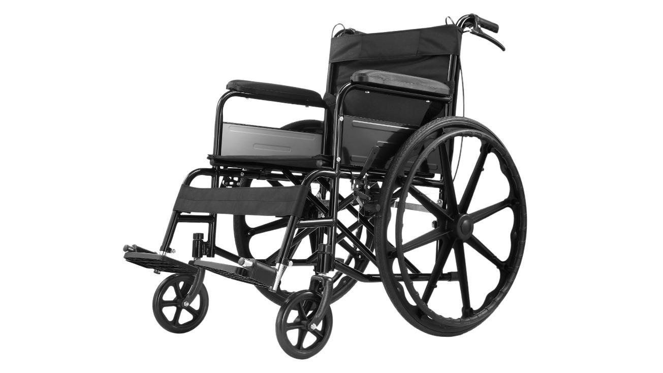 Auswheel 24inch Portable Lightweight Rear Hand Brakes Disability Aid Elderly Transport Equipment