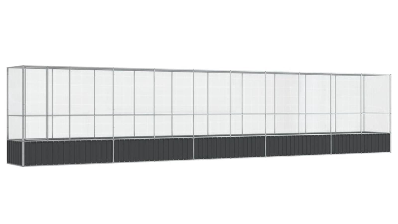 vidaXL Silver Aviary with Extension - 1042.5 x 107 x 212cm