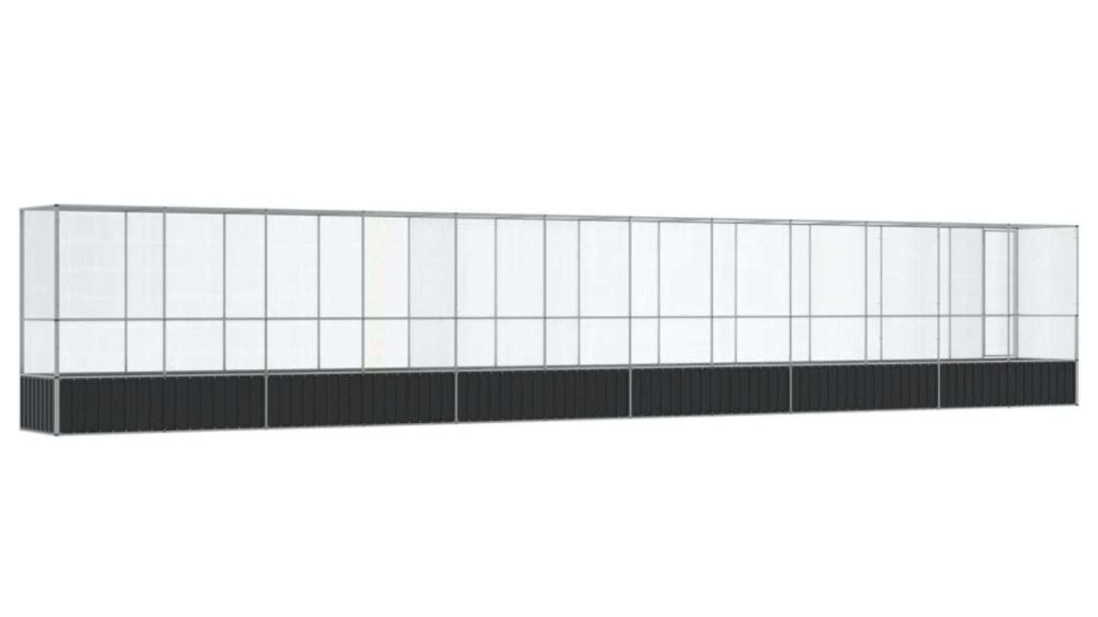 vidaXL Silver Steel Aviary with Extension - 1250.5 x 107 x 212cm