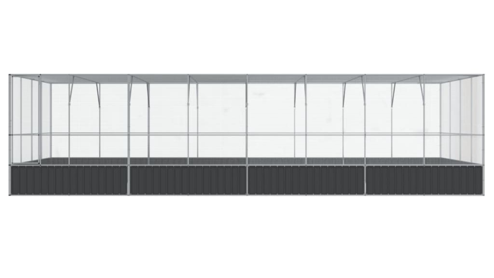 vidaXL Silver Aviary with Extension - 832 x 414 x 212cm