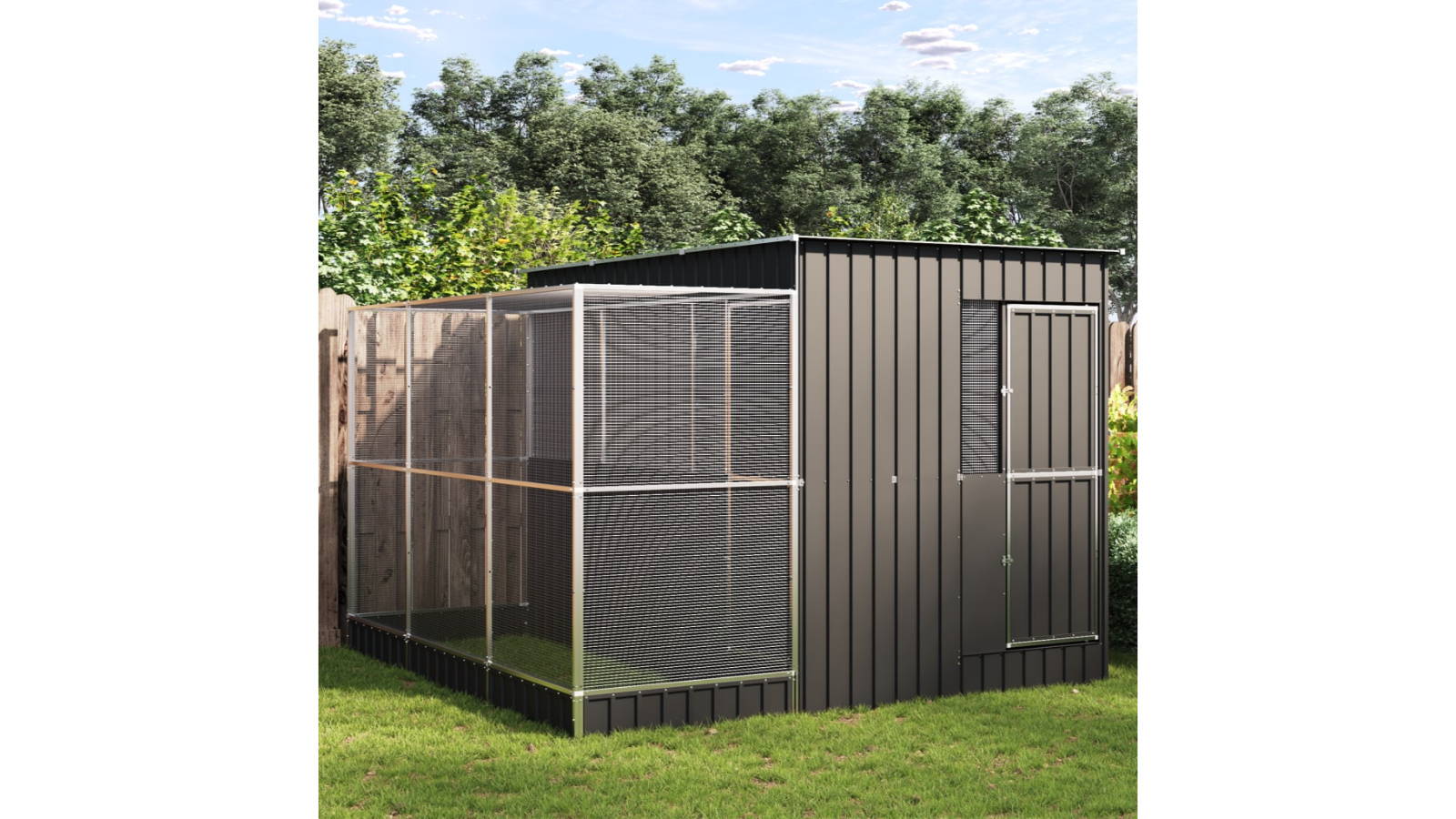 Bird Aviary VidaXL Large Walk-In Aviary With Extension - 416x203x216cm ...