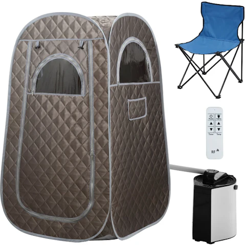 Maxkon Foldable Steam Sauna Tent with Chair and Remote Control