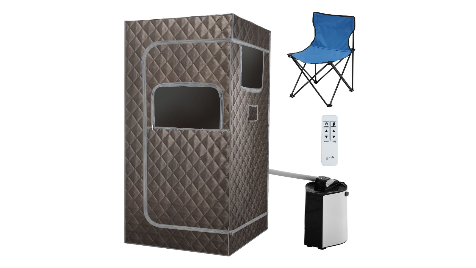 Maxkon Foldable Steam Sauna Box with Chair and Remote Control