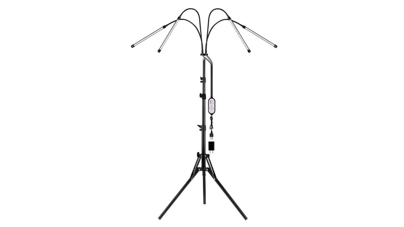 Adjustable Stand 4 Head Auto Timer 80 LED Grow Lamp Light Indoor Flower