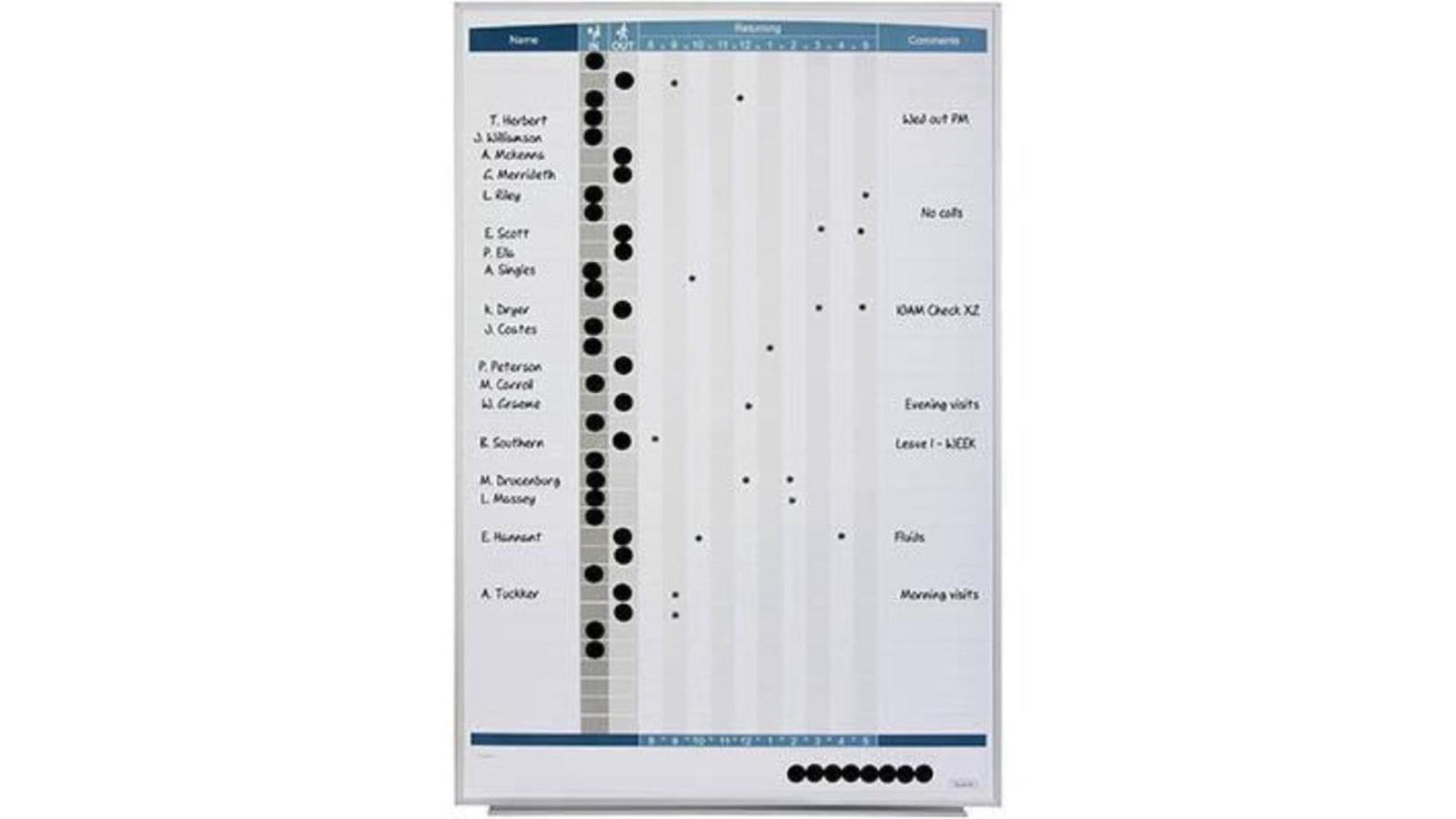 Quartet 86.5 x 58cm In/Out Whiteboard Personnel Board