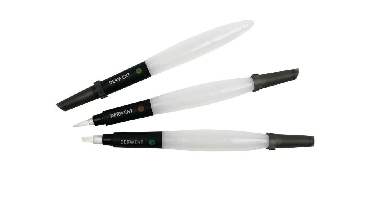 Derwent Pack of 3 Assorted Waterbrush Tip Watercolour Painting