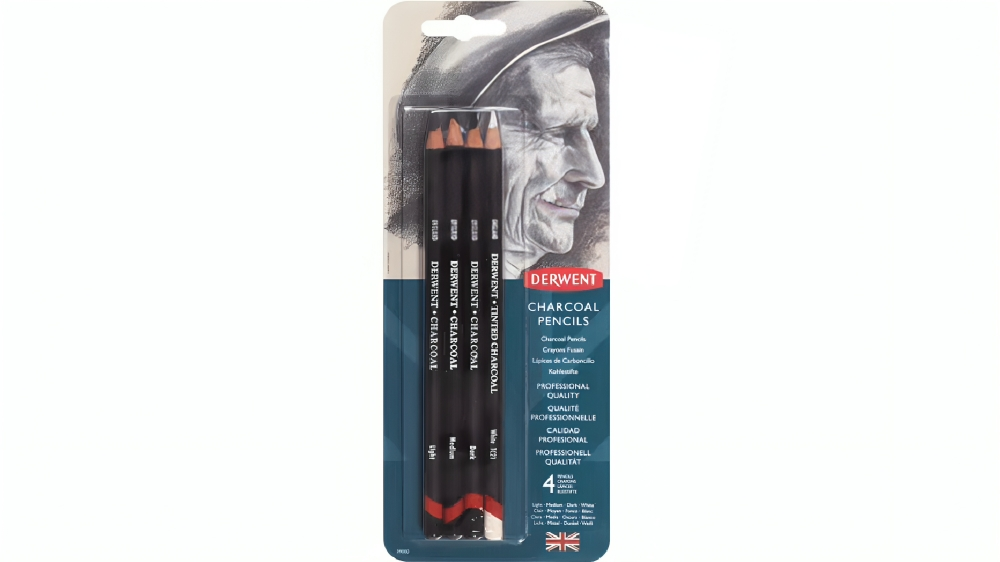 Derwent Pack of 4 Professional Artist Charcoal Pencil