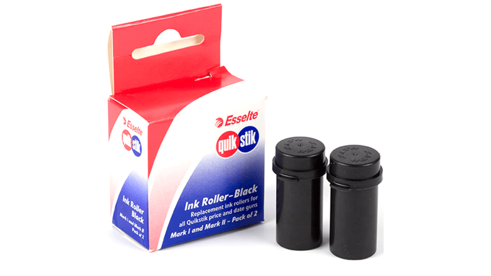 Quickstik Pack of 2 Mark I and Mark II Pricing Gun Ink Roller -  Black