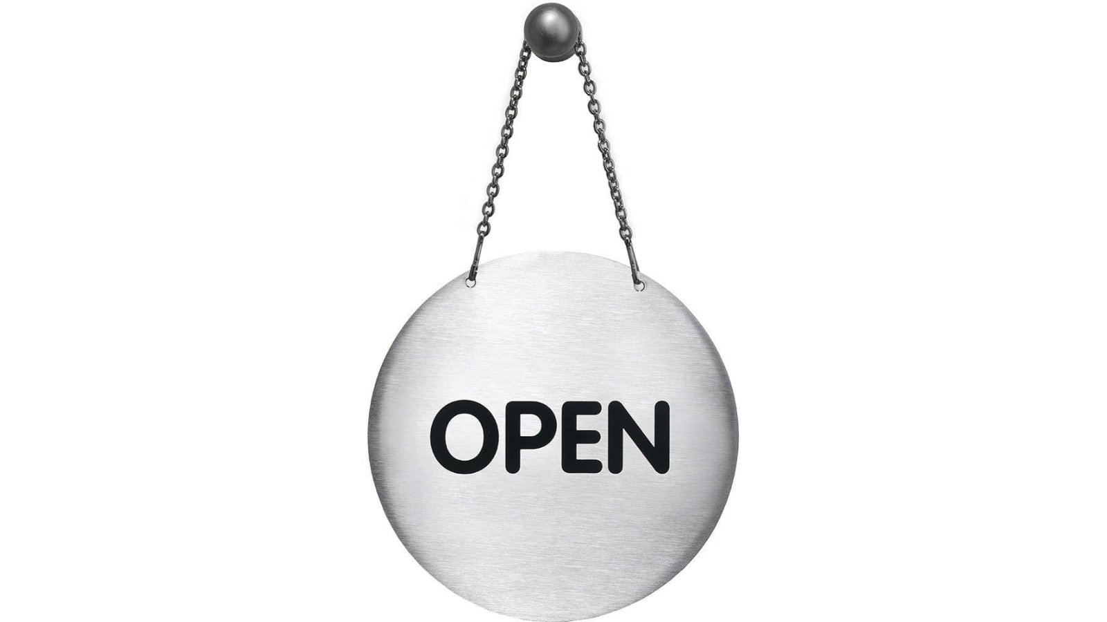 Durable Open/Closed Reversable Pictogram Sign with Hanging Chain - 13cm ...