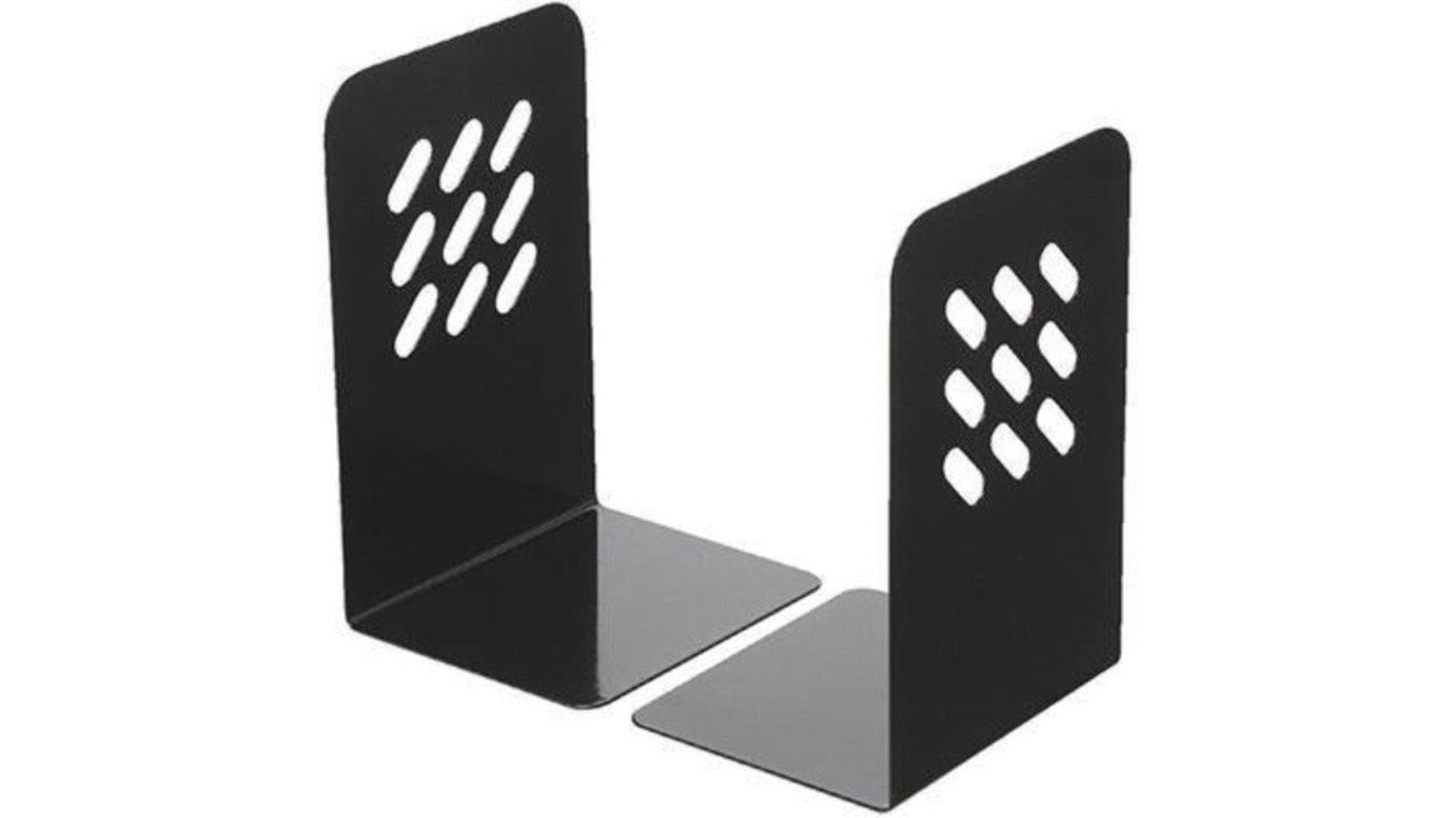 Marbig Black Metal Bookend Book Shelf Stop Ends Pair | Harvey Norman