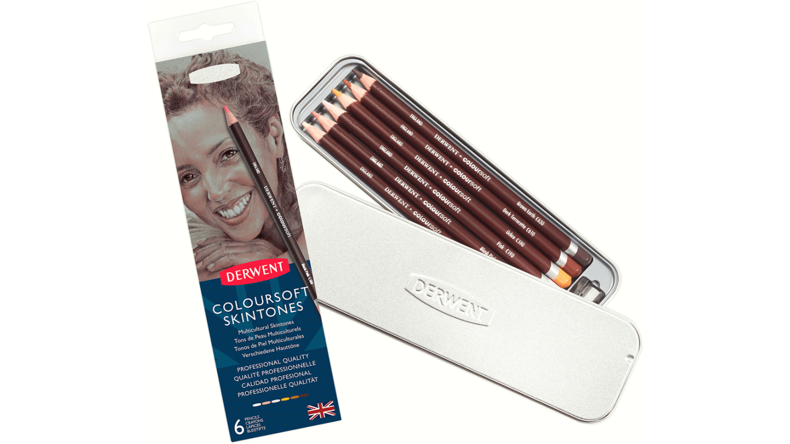 Derwent Pack of 6 Coloursoft Skintones Portrait Pencil
