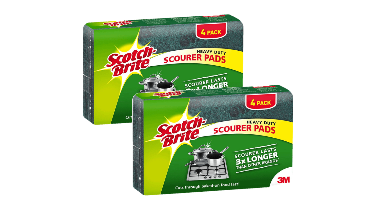 Scotch Brite 2 Piece Heavy Duty Scourer Pad - Pack of 4 