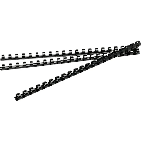 Rexel Box of 100 A4 Plastic Binding Round Comb - Black