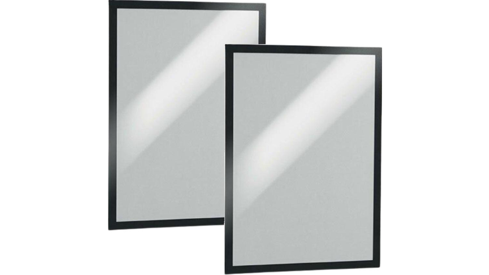 Duraframe Pack of 2 Durable Adhesive Back A3 Sign Holder - Black