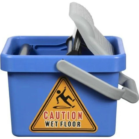 Cleanlink 9 Litre Mop Bucket Plastic Wringer - Blue