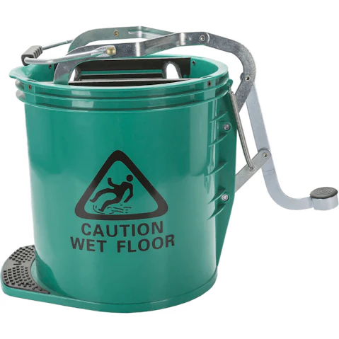 Cleanlink 16 Litre Heavy Duty with Metal Wringer Mop Bucket - Green