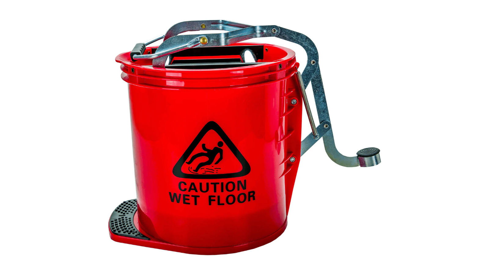 Cleanlink 16 Litre Heavy Duty with Metal Wringer Mop Bucket - Red