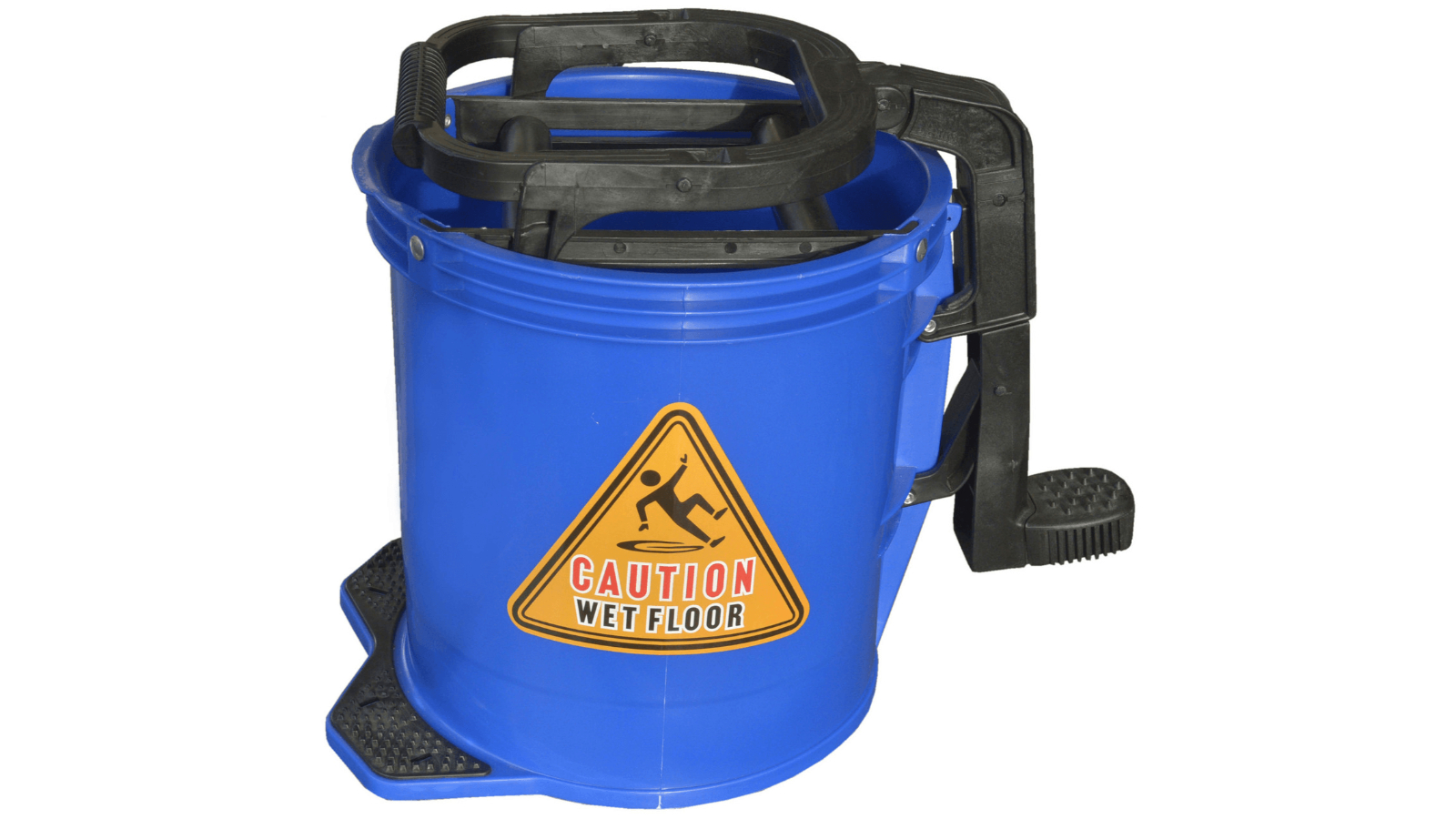 Cleanlink 16 Litre Heavy Duty Plastic Wringer Mop Bucket - Blue