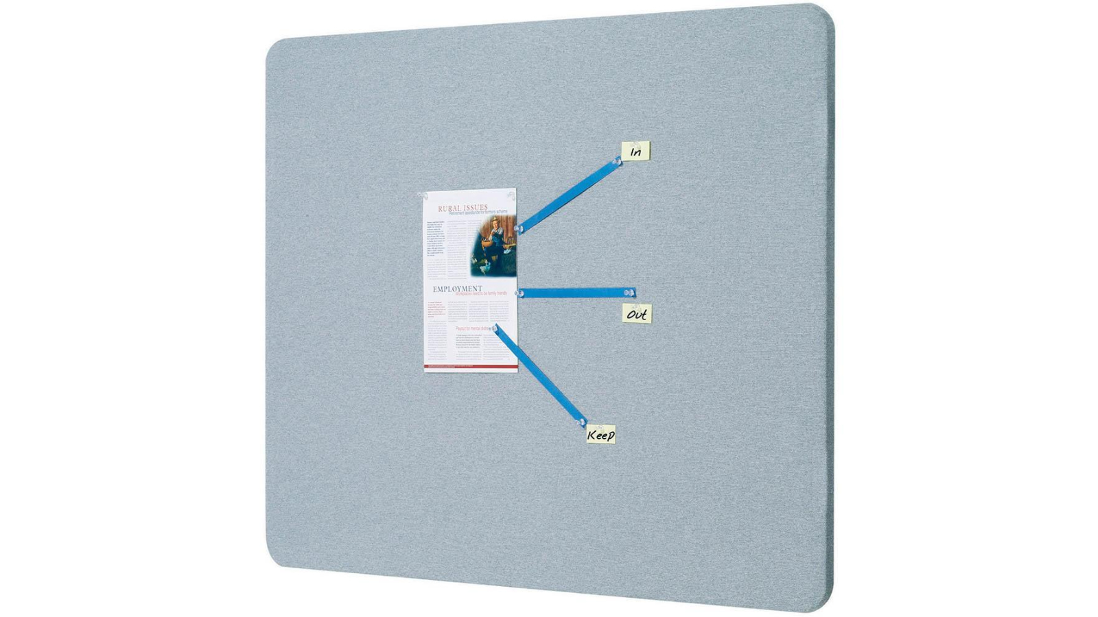 Quartet Grey Fabric Framless Board - 120 x 90cm