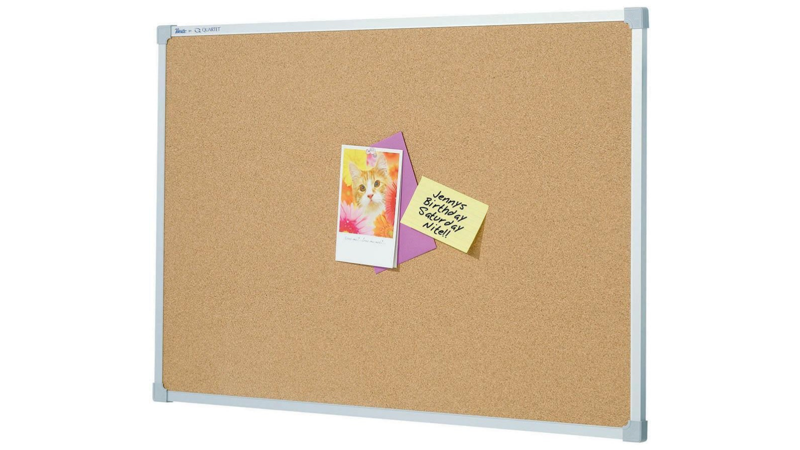 Quartet Aluminium Frame Penrite Corkboard Pin Board - 120 x 120cm
