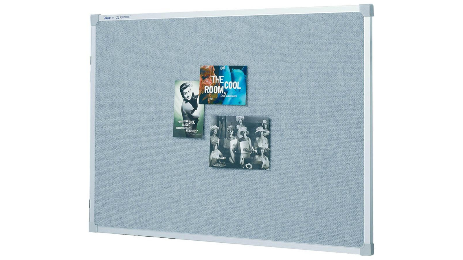 Quartet Silver Penrite Fabric Board - 180 x 120cm