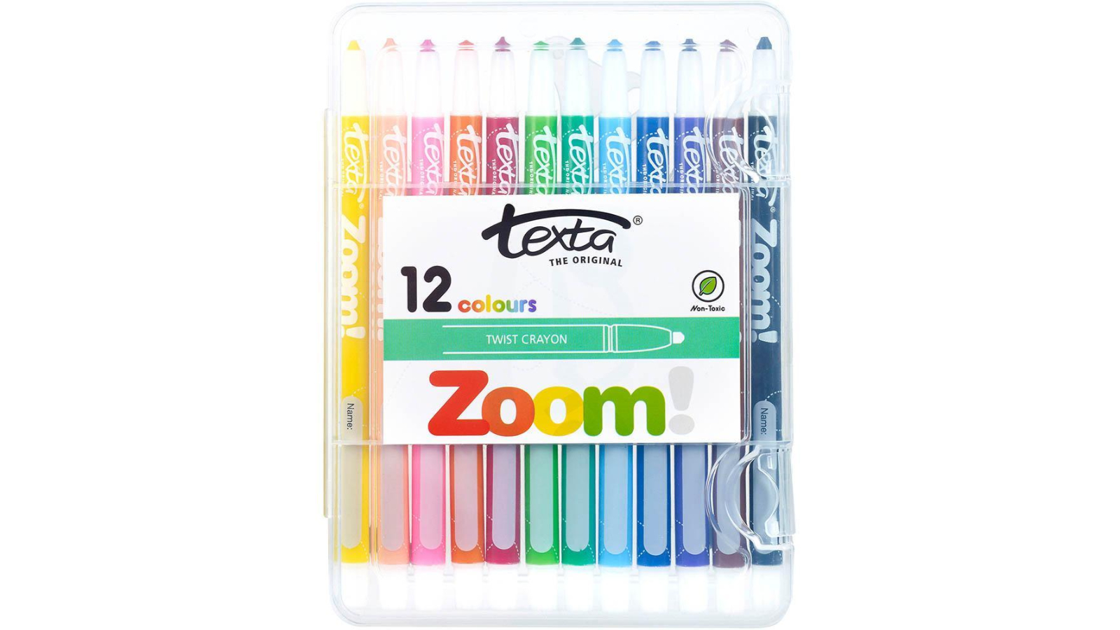 Texta Pack of 12 Zoom Twist Crayons - Assorted