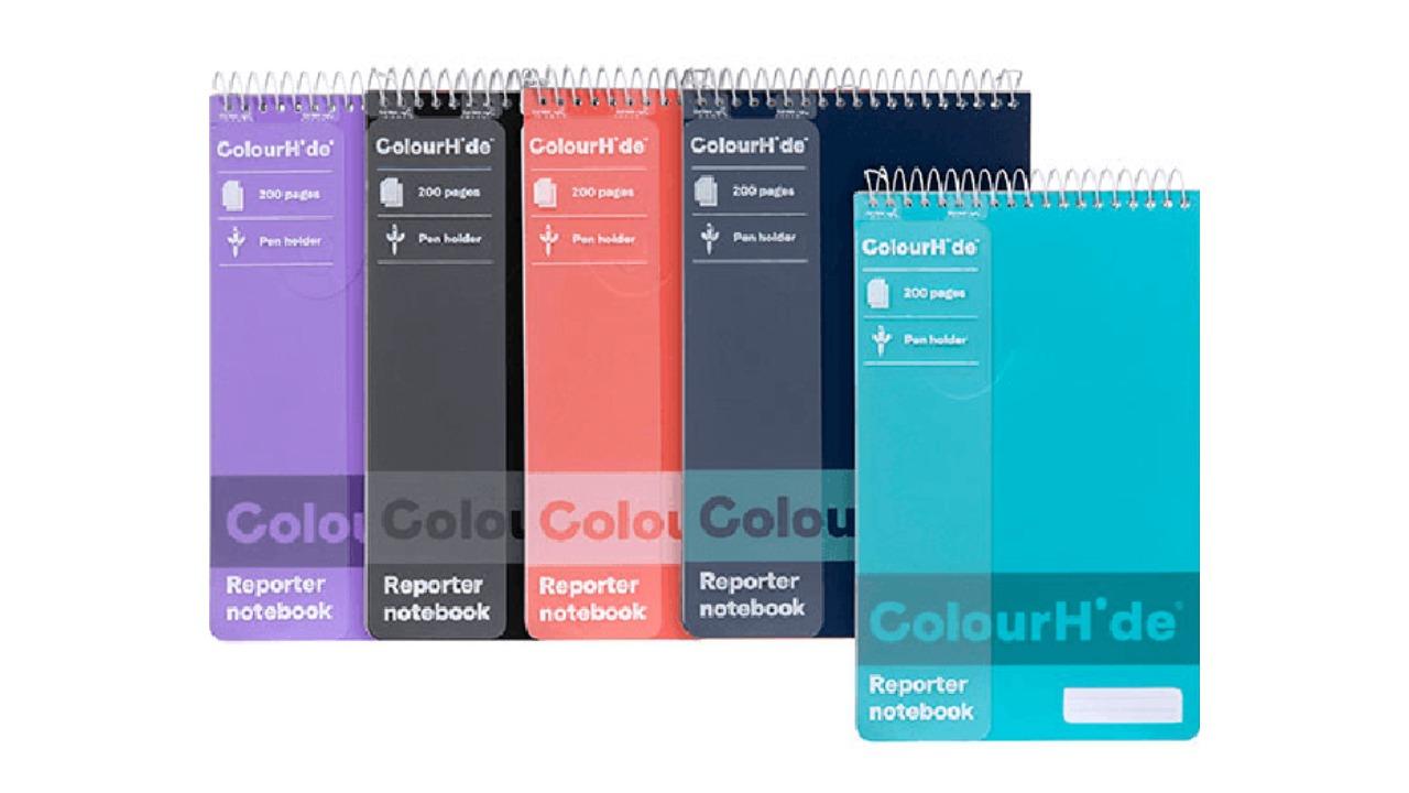 Newspaper Notebook Colourhide Pack of 5 200 Page Assorted Reporter Notebook | Harvey Norman